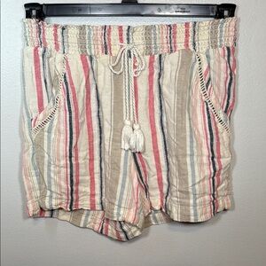 Multicolor Striped High Waist Shorts